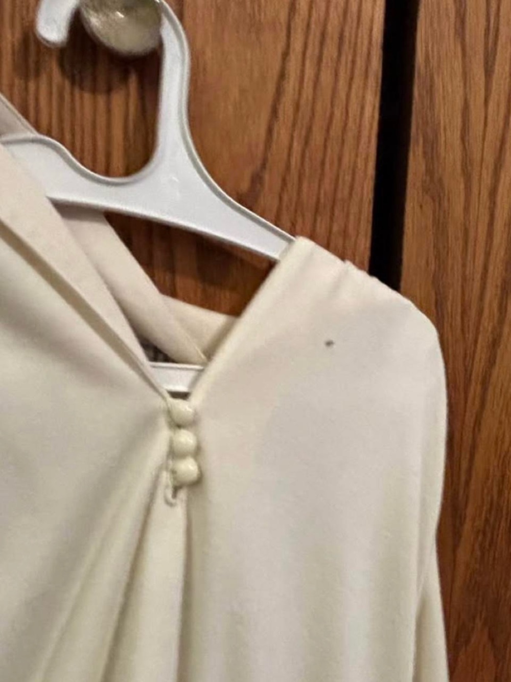 Cream Blouse with Button Detail